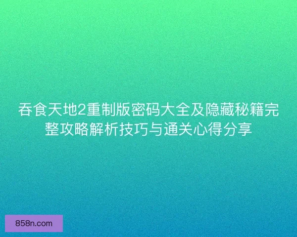 吞食天地2重制版密码大全及隐藏秘籍完整攻略解析技巧与通关心得分享